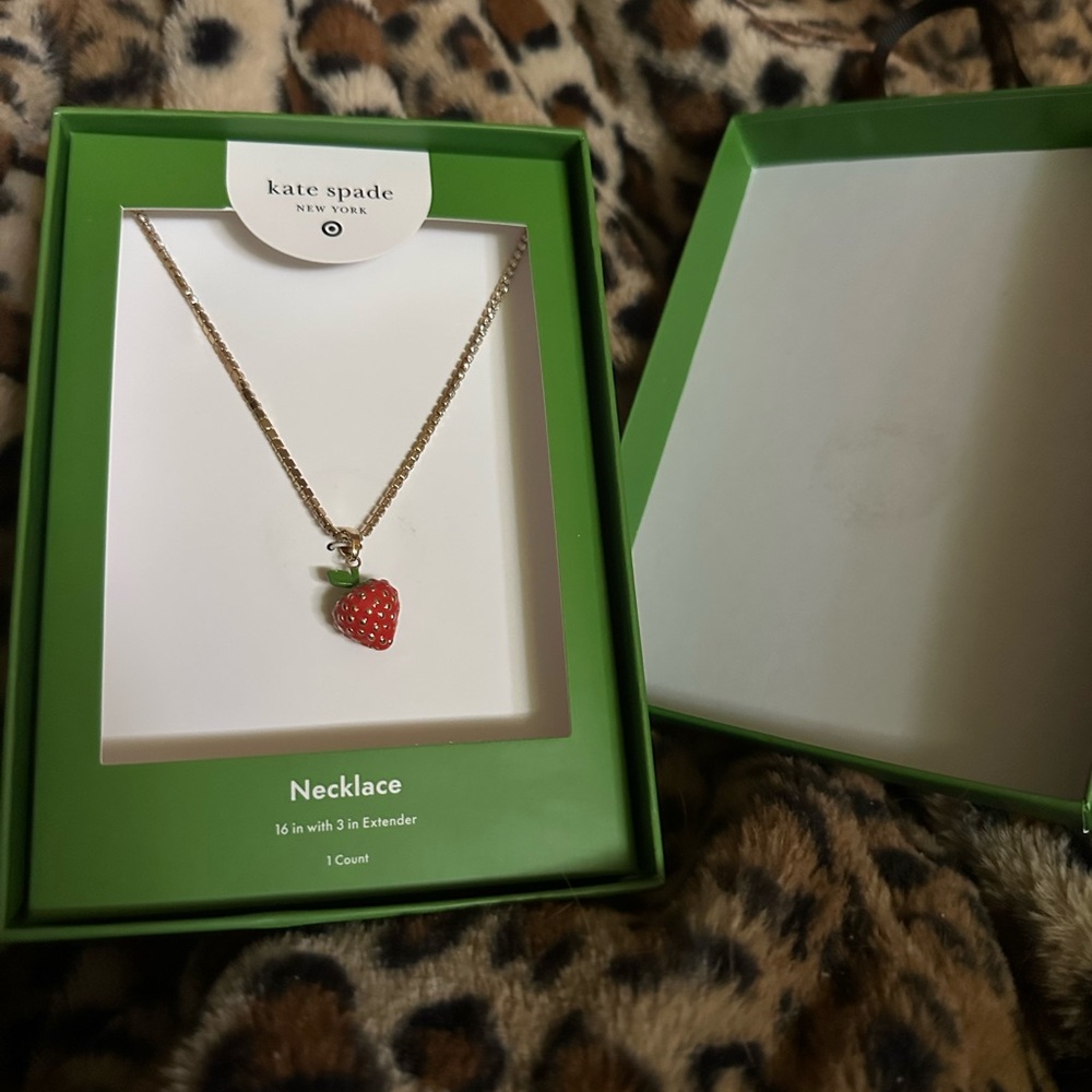 kate spade Red Strawberry Pendant Necklace